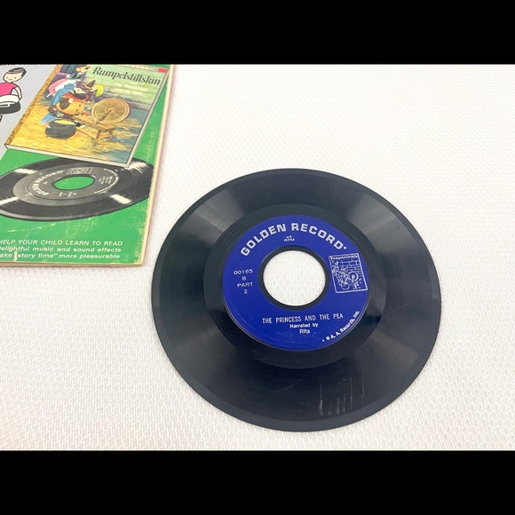 Rumpelstiltskin / Princess and The Pea Little Golden Book 45 Record Read & Hear. - Picture 5 of 6
